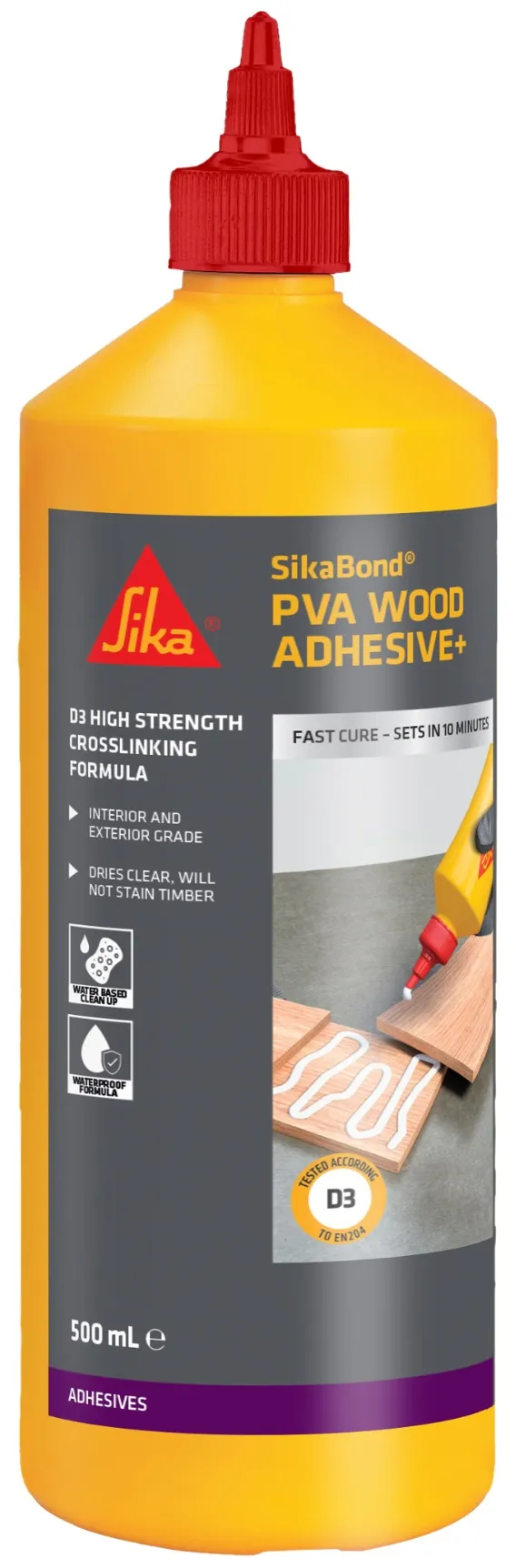 Sika Sikabond PVA Wood Adhesive + 500ml Sika Sikabond PVA Wood Adhesive + 500ml D3 All Purpose Weatherproof Clear 907651