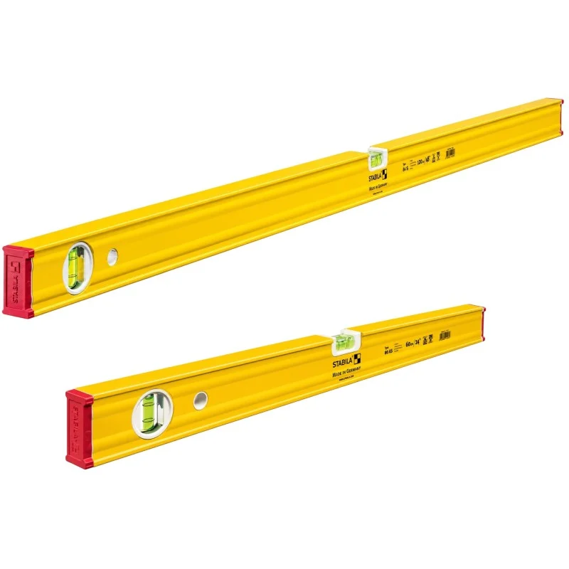 Stabila Type 80-AS Levels – Two Lengths Stabila Type 80-AS 60cm & 120cm Professional Spirit Level Set XMS26STABILA