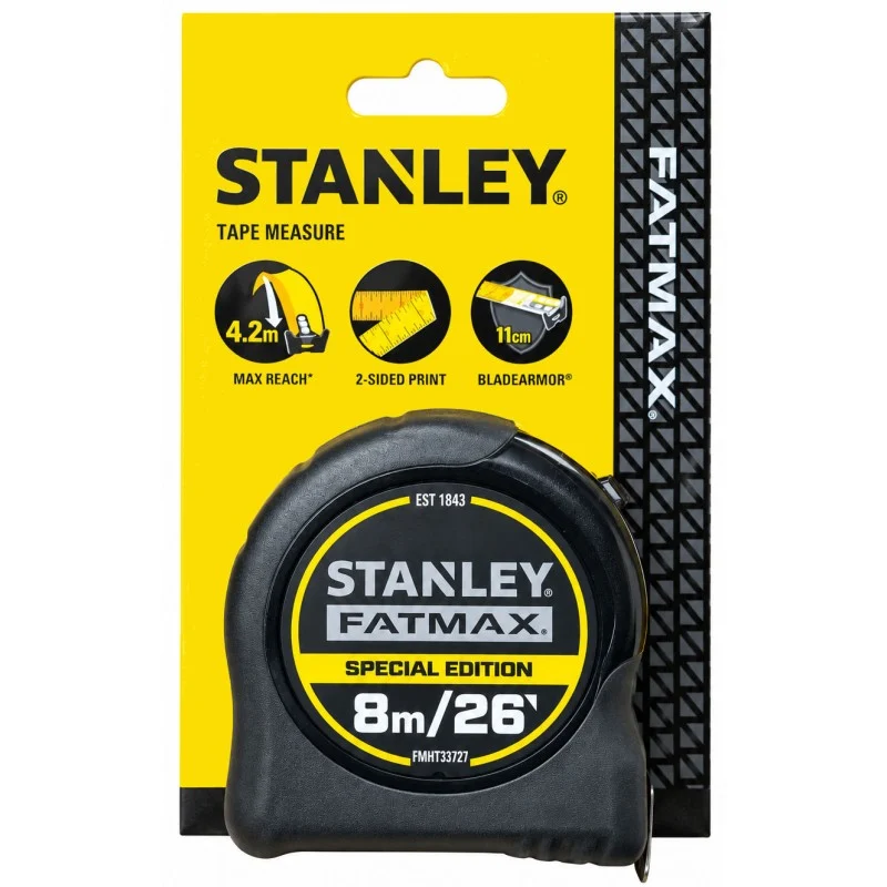 Stanley FatMax 8m Pro Classic – Packaging Stanley FatMax Pro Classic Tape Measure 8m (26ft) XMS26PROTAPE