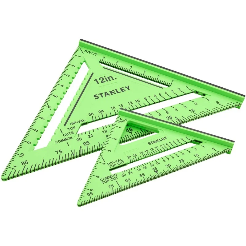 Stanley Hi-Vis Squares – Twin Pack Stanley Hi-Vis Rafter Square Set 175mm & 300mm for Timber Layout XMS26SQUARES