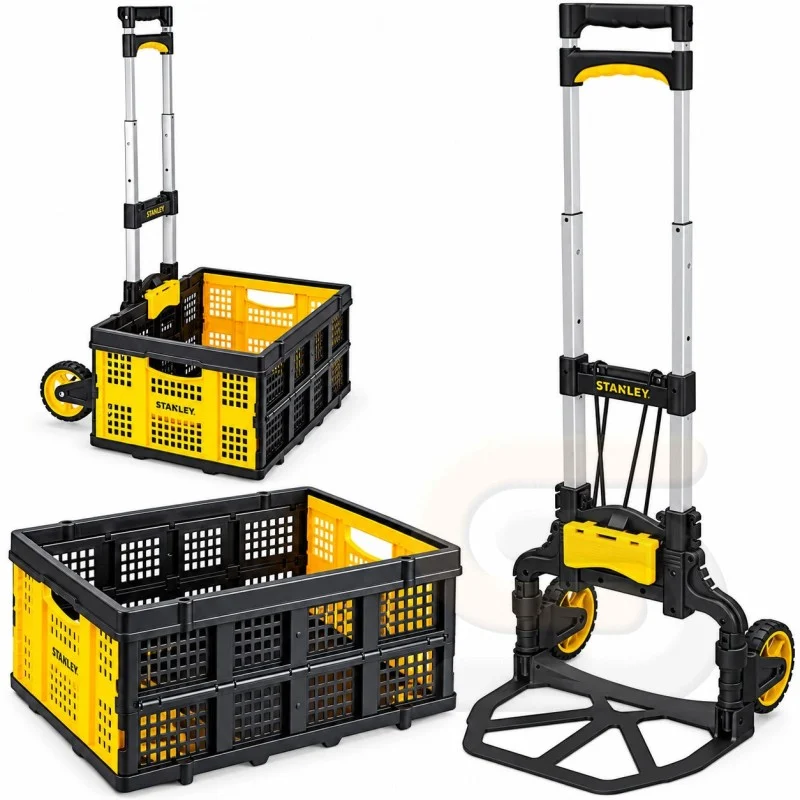 Stanley Folding Sack Truck & Clip-On Basket Set 60kg / 25kg XMS26TROLLEY